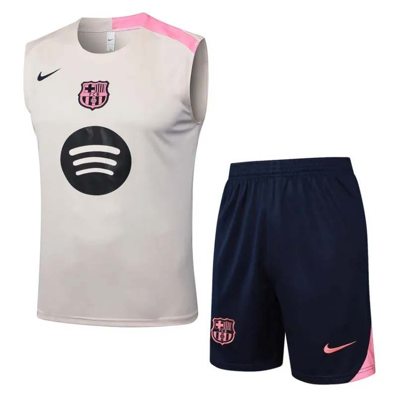FC Barcelona 2025/26 Beige Rosa Shorts & Tank Set