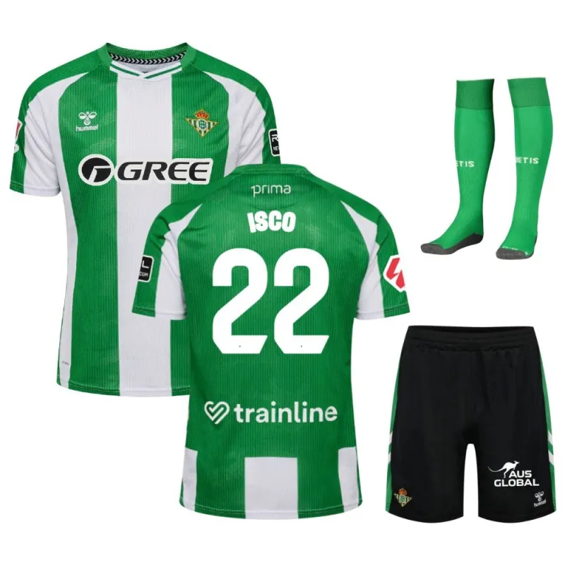 ISCO Real Betis 2025/26 Home Kids' Jersey Set - Green/White
