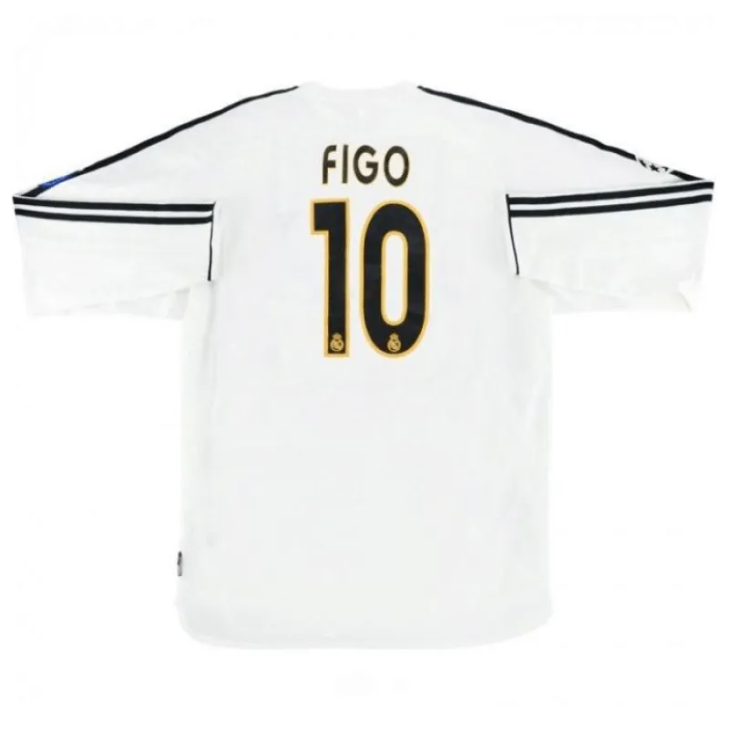 Real Madrid FIGO 2003/04 Camiseta retro de casa de manga larga - Blanca