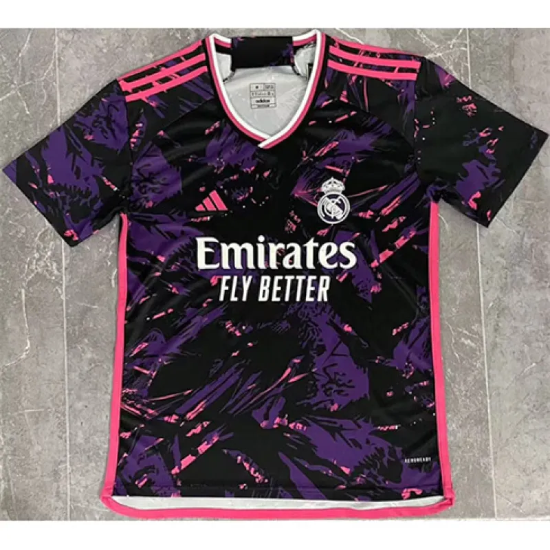 Maillot de pré-match du Real Madrid 2024/25 - Noir/Violet