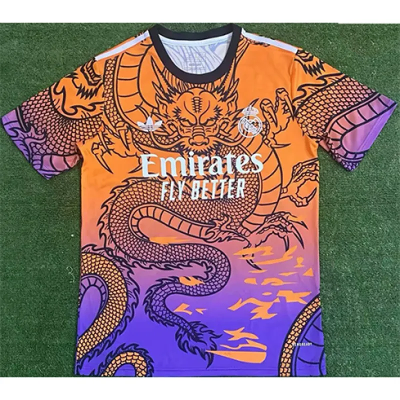 Maillot d'entraînement de l'équipe Dragon du Real Madrid 2024/25 - Orange/Violet