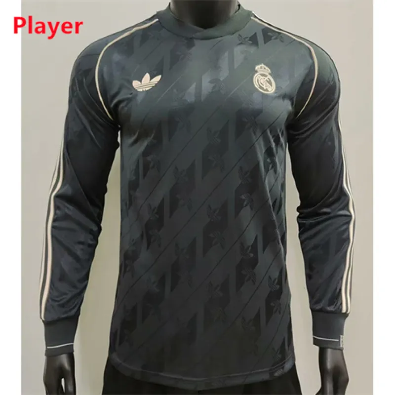 Real Madrid 2024/25 Spieler-Special-Ausgabe Langarm-Trikot - Schwarz