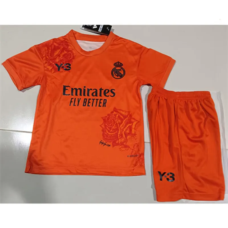 Real Madrid Kids' Jersey + Shorts 2024/25 - Y3 Edition - Orange