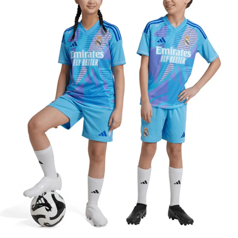 Real Madrid Kids' Goalkeeper Kit Jersey 2024/25 Home - Blue