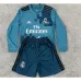 Real Madrid Kinder-Drittes Langarm-Retro-Trikot 2017/18 Auswärtsspiel - Blau