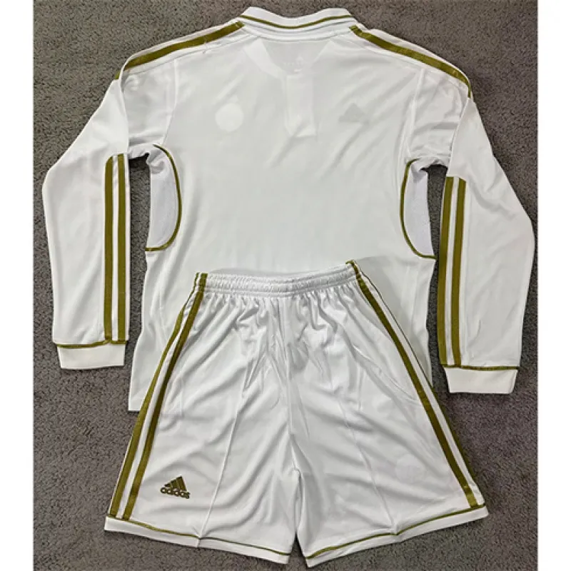 Real Madrid Children's Long-Sleeved Retro Jersey 2011/12 Home - White