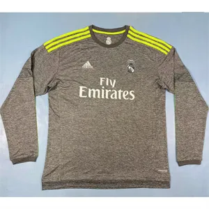 Real Madrid Long-Sleeved Retro Jersey 2015/16 Away - Grey