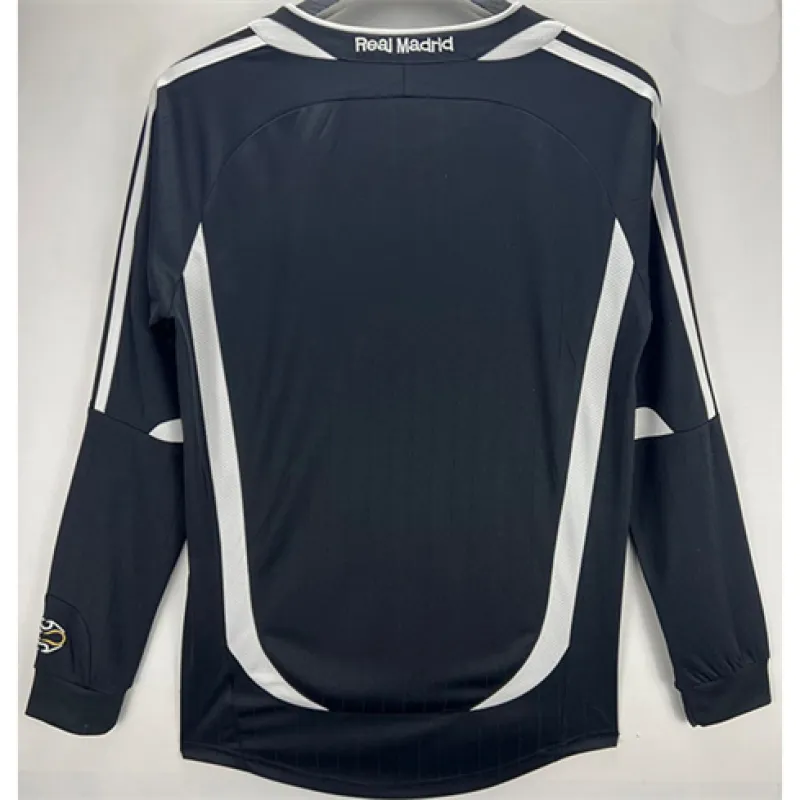 Troisième maillot rétro à manches longues du Real Madrid 2006/07 - Noir