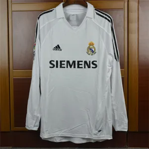 Real Madrid Long-Sleeved Retro Jersey 2005/06 Home - White