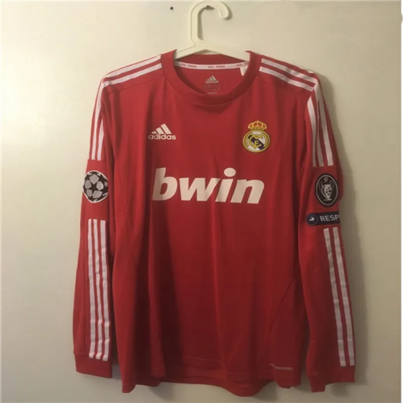 Troisième maillot rétro à manches longues du Real Madrid 2011/12 - Rouge
