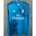 Terza maglia retro a maniche lunghe del Real Madrid 2017/18 - Blu