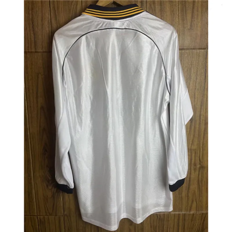 Maillot rétro à manches longues du Real Madrid 2000 domicile - Blanc