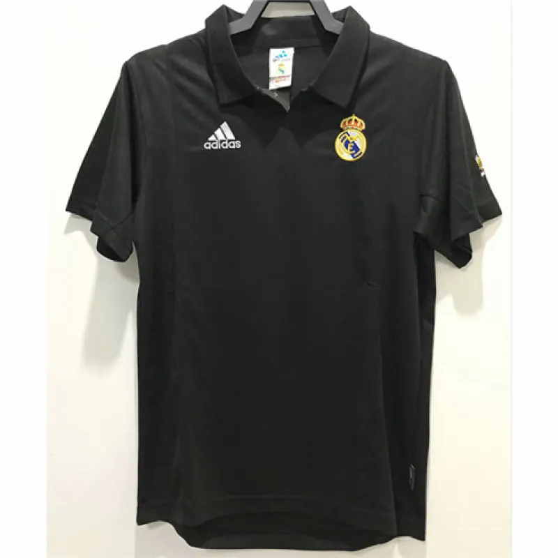 Maillot rétro du Real Madrid 2002/03 pour la Ligue des Champions - Noir