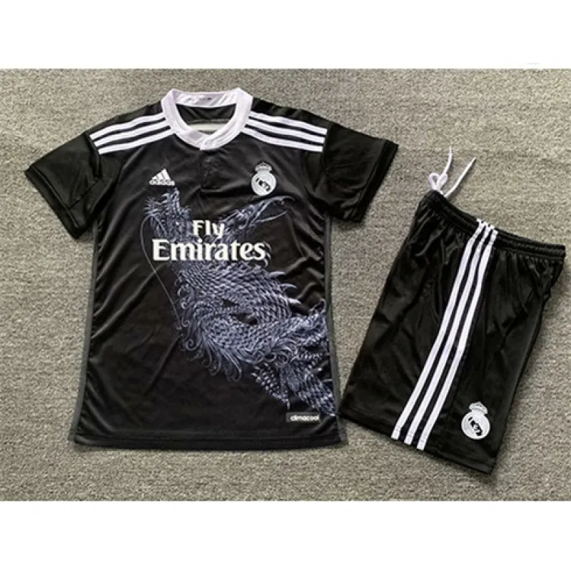 Real Madrid Children's Retro Third Jersey 2014/15 - Black