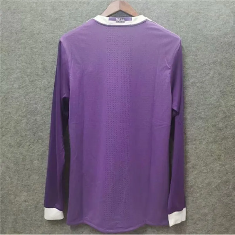 Real Madrid Langärmel-Retro-Trikot 2016/17 Auswärtsspiel - Lila