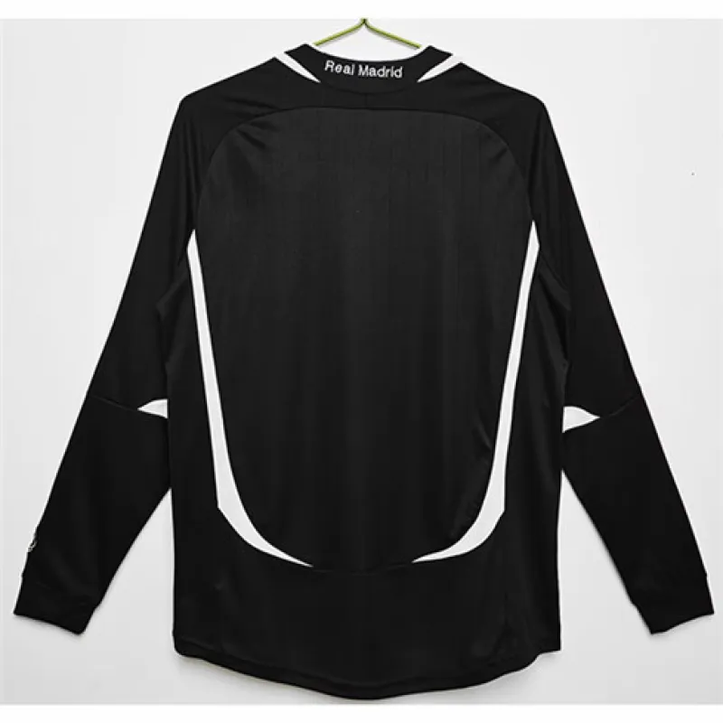 Real Madrid Langärmeliges Retro-Drittes Trikot 2006/07 - Schwarz
