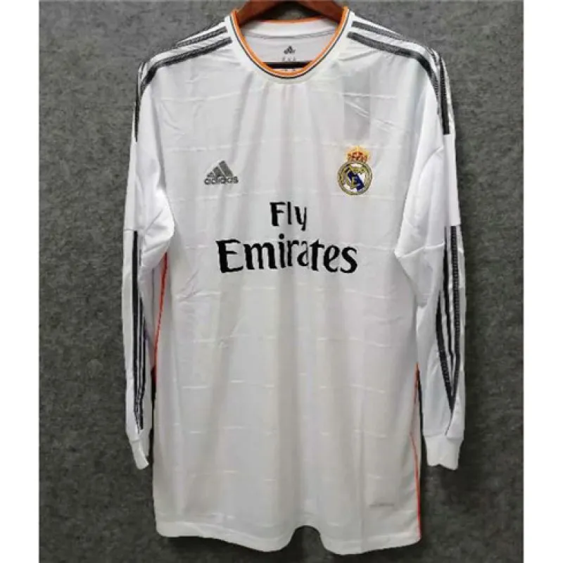 Real Madrid Long-Sleeved Retro Jersey 2013/14 Home - White