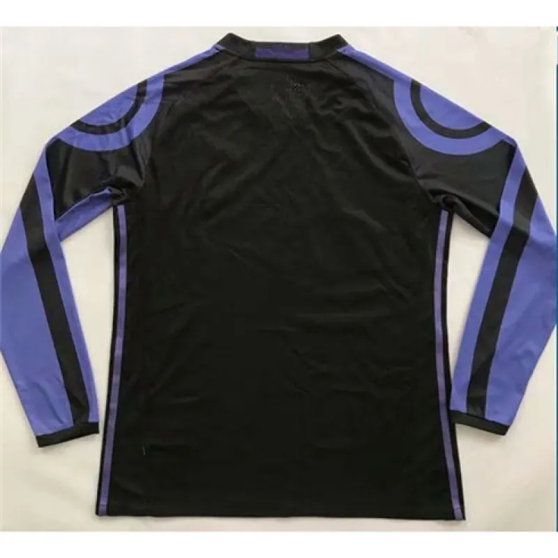 Troisième maillot rétro à manches longues du Real Madrid 2015/16 - Noir