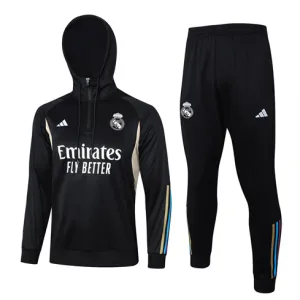Real Madrid Children's Hooded Sportswear 2024/25 - Black