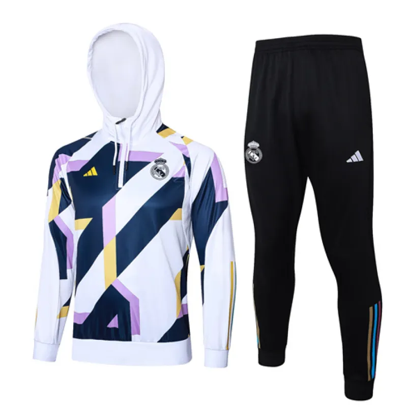 Ropa deportiva con capucha para niños del Real Madrid 2024/25 - Blanca
