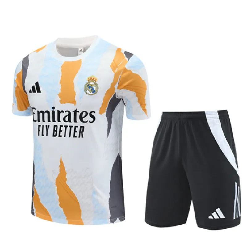 Camiseta de entrenamiento + pantalones cortos del Real Madrid 2024/25 - Blanca