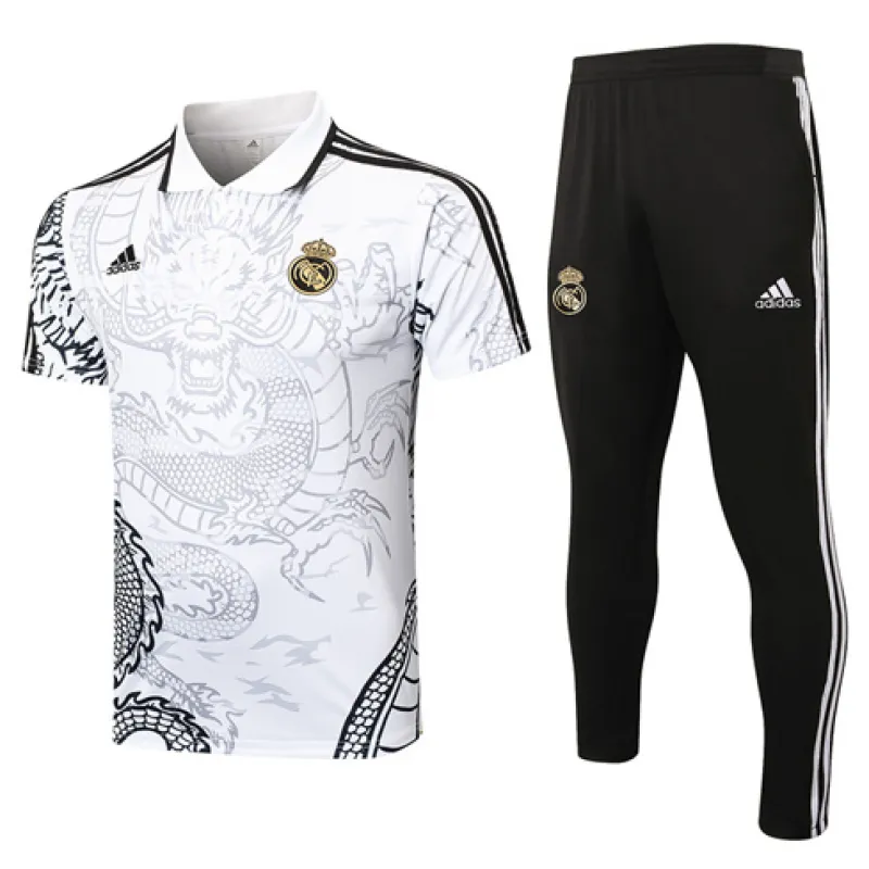 Camisa polo de entrenamiento + pantalones del Real Madrid 2024/25 - Blanca