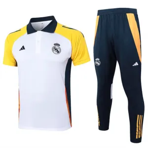 Real Madrid 2024/25 Training Polo Shirt and Pants White Set