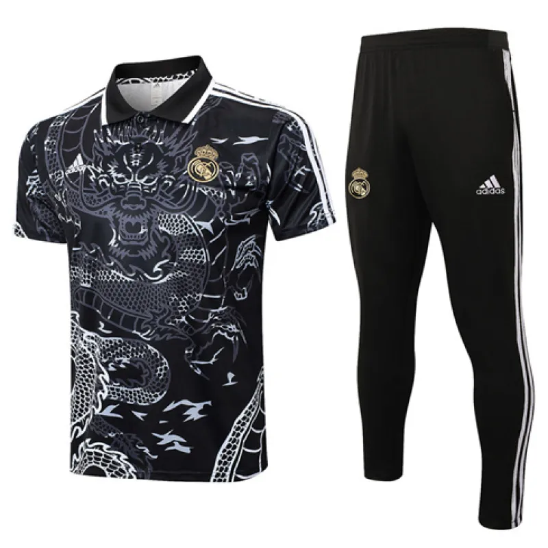 Camisa polo de entrenamiento + pantalones del Real Madrid 2024/25 - Negro