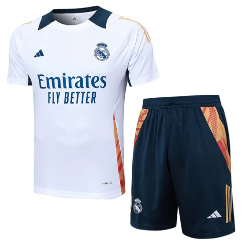 Camiseta de entrenamiento + pantalones cortos del Real Madrid 2024/25 - Blanca