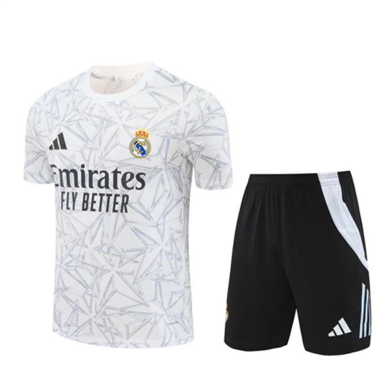 Camiseta de entrenamiento + pantalones cortos del Real Madrid 2024/25 - Blanca