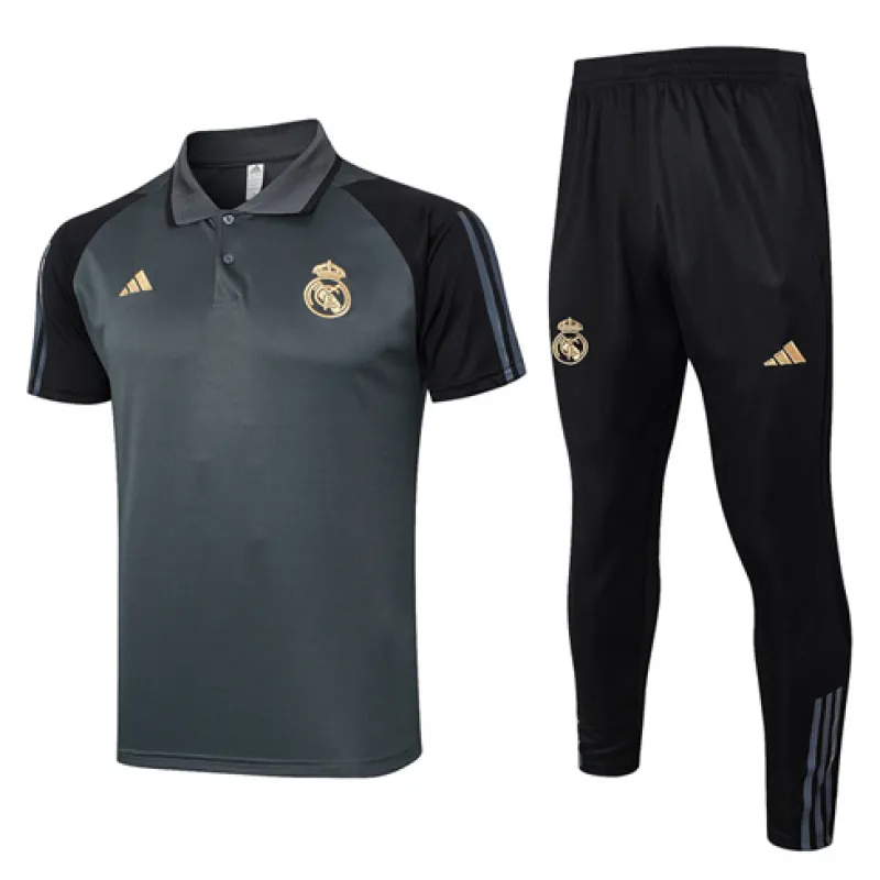 Camisa polo de entrenamiento + pantalones del Real Madrid 2024/25 - Gris