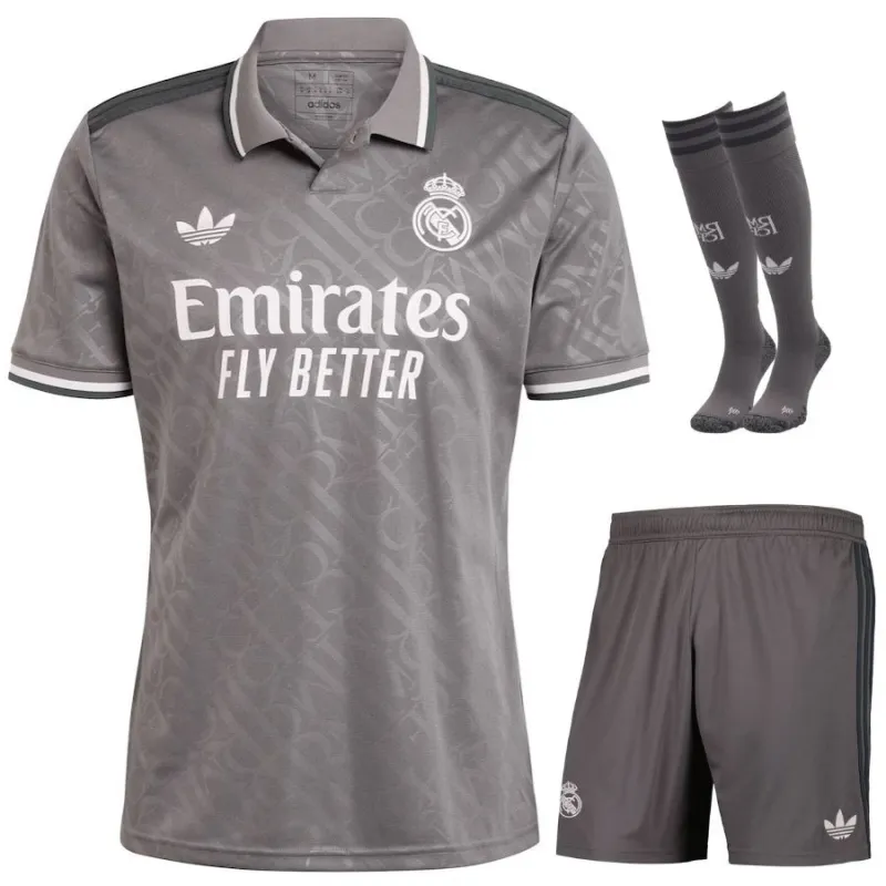 Real Madrid 2024/25 Third Kids' Jersey Set - Grey