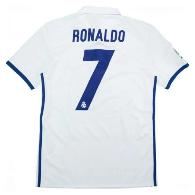 Maillot rétro de Cristiano  Ronaldo pour le Real Madrid, domicile 2016/17 - Blanc