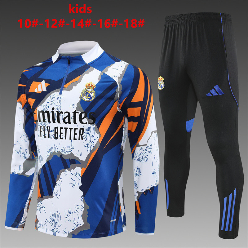 Real Madrid 2025/26 Ensemble Sport Enfant blanc bleu
