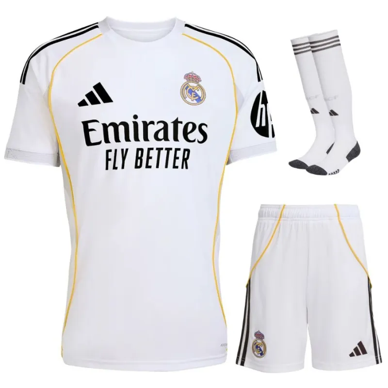 Kit domicile pour enfants de Real Madrid 2025/26 - Blanc