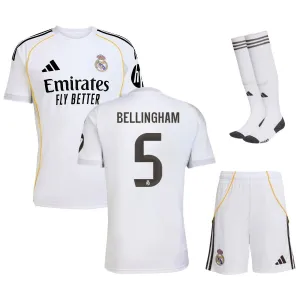 Real Madrid BELLINGHAM Kit di casa per bambini 2025/26 - Bianca