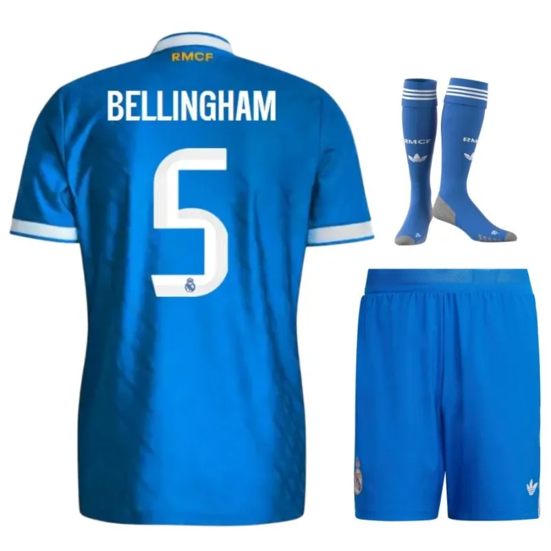 Real Madrid BELLINGHAM 2025/26 Terzo Kit Bambino - Blu
