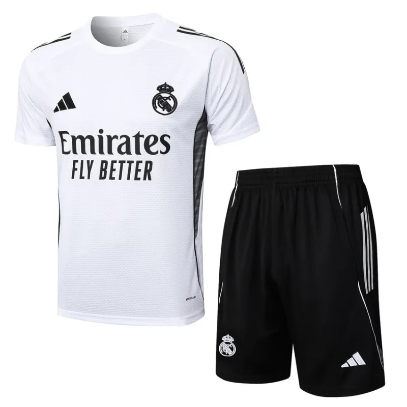Real Madrid 2025/26 Training Jersey + Shorts - White