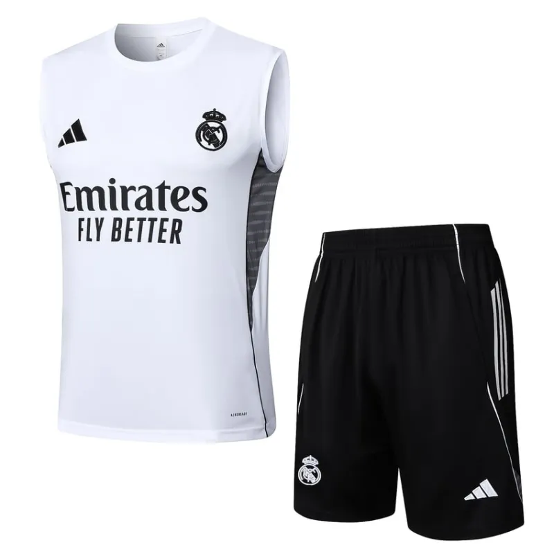 Conjunto de Pantalones Cortos y Camiseta sin Mangas Real Madrid 2025/26 - Blanco