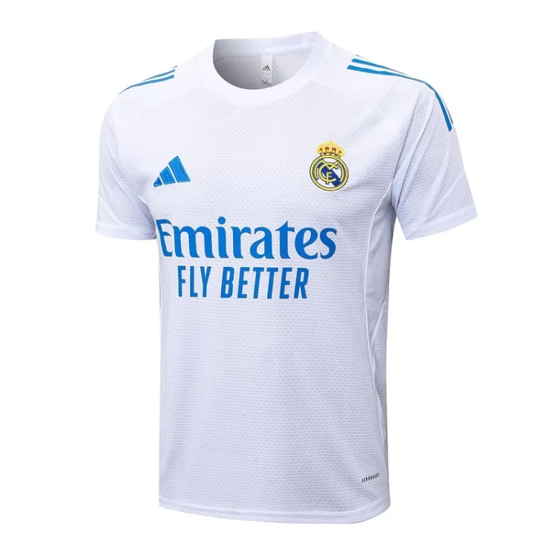 Real Madrid Trainingsshirt + Shorts 2025/26 - Weiß/Blau