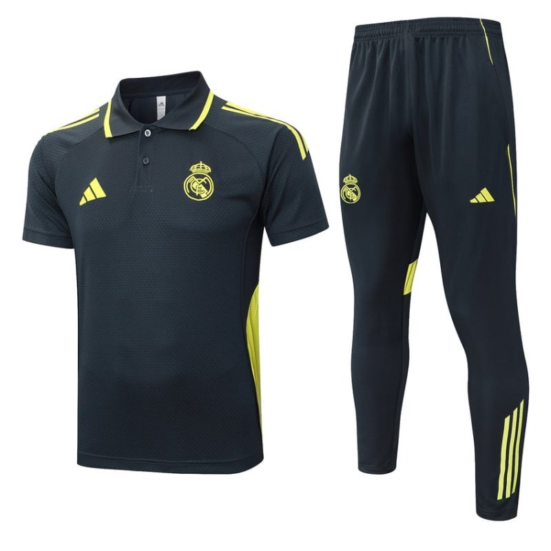 Real Madrid 2025/26 Sports Polo - Black/Yellow