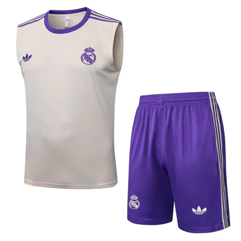 Real Madrid 2025/26 Shorts & Vest Set - Beige