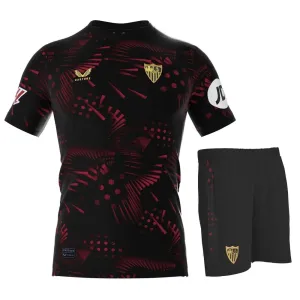 Siviglia 2024/25 Maglia Third Bambino con Pantaloncini - Nera