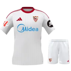 Maglia casa bambini + pantaloncini del Siviglia 2025/26 - Bianco