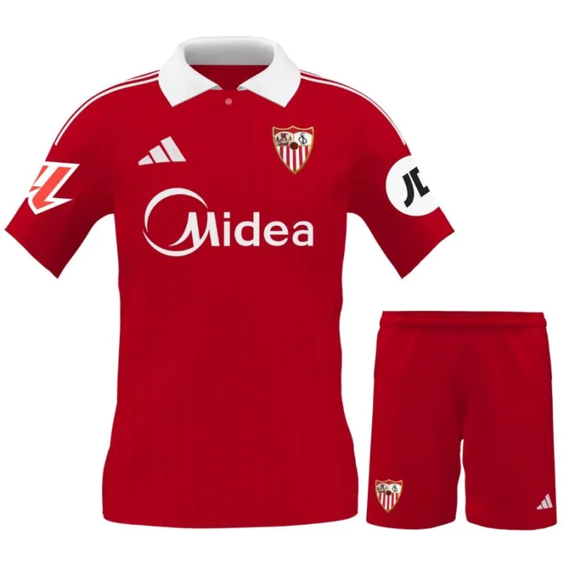 Sevilla 2025/26 Away Kids' Jersey + Shorts - Red