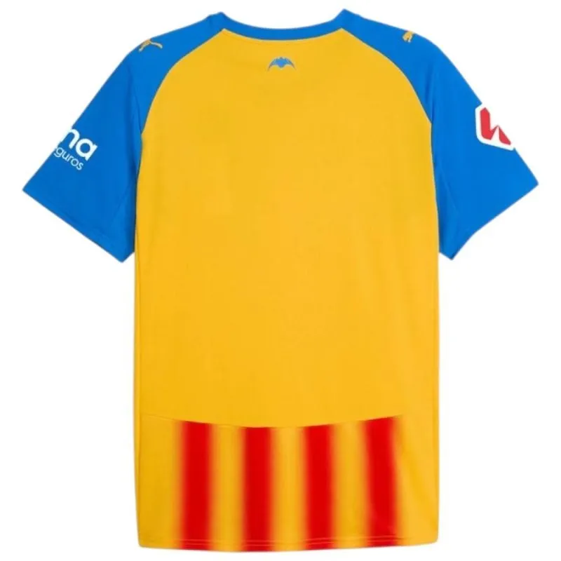 Valencia 2025/26 Third Kids' Kit Jersey - Yellow/Blue/Red