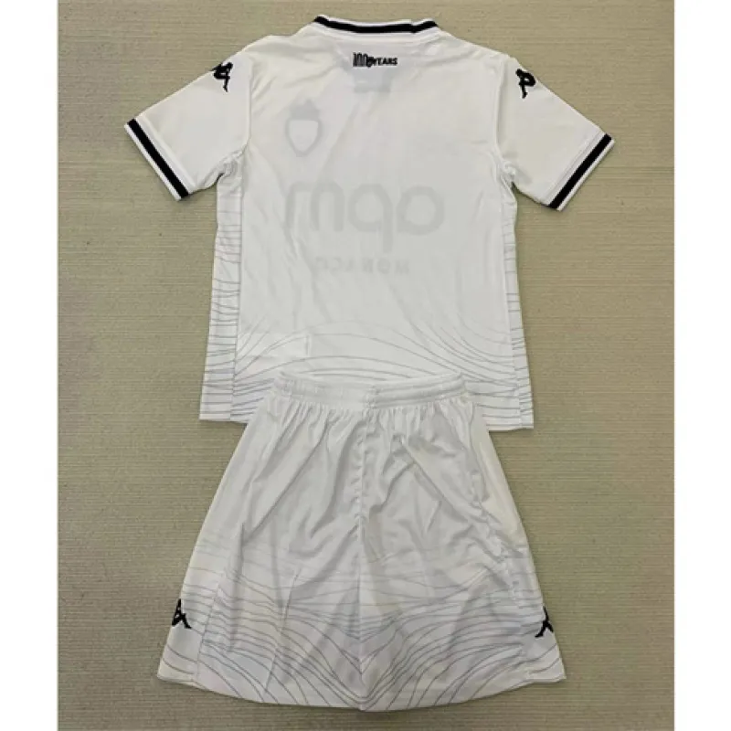 Terza maglia e pantaloncini per bambini dell'AS Monaco 2024/25 - Bianco