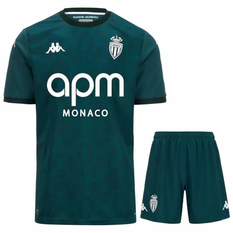 Auswärtstrikot + Shorts für Kinder von Monaco 2024/25 - Grün