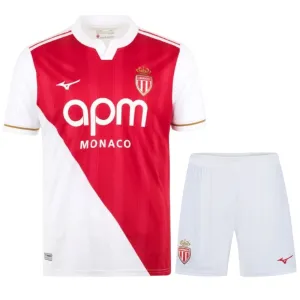 Maglia casa bambini + pantaloncini dell'AS Monaco 2025/26 - Bianco/Rosso