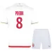 Camiseta local infantil + pantalones cortos de Pogba en el AS Monaco 2025/26 - Blanco/Rojo